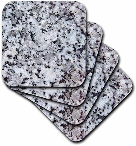 3dRose CST_157792_4 Gri Granit Kaya Dokusu Fotoğraf Grafiği Baskısı, Gri Siyah Kristaller Cilalı Magmatik Seramik
