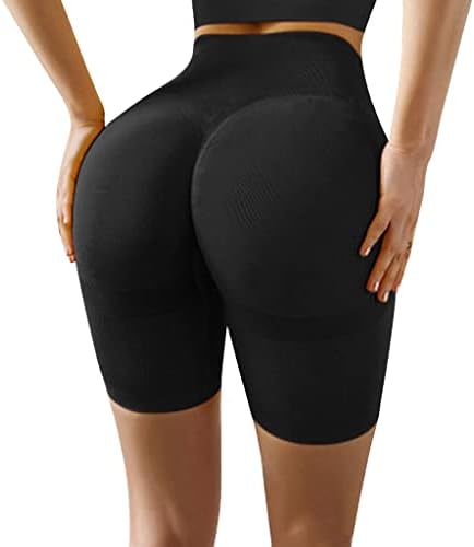 JPPCJ Kadın Yaz Yoga Şort Spor Push Up Spor Spor Tayt Yüksek Bel Sıska kısa pantolon Egzersiz (Renk : D, Boyut: L)