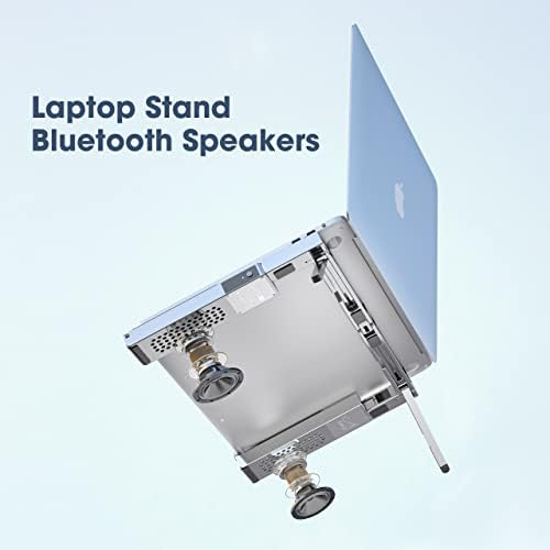 Bluetooth Hoparlörlü DUVOSS Taşınabilir Dizüstü Bilgisayar Standı, Yüksek Sesle 360 ° HD Surround Ses, Masa için Ergonomik
