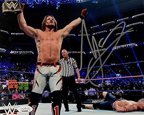 WWE Exclusive A. J. Styles İmzalı İmzalı 8x10 Fotoğraf JSA Kimlik Doğrulaması 4 - İmzalı Güreş Fotoğrafları