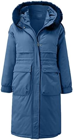 Xiloccer Bayan Ağır Kışlık Mont Uzun Ceket Tasarımcı Ceketler Kadınlar için Atletik Ceket Rahat Modası Kalın Palto