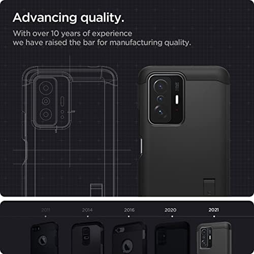 Xiaomi 11T / 11T Pro (2021) için Tasarlanmış Spigen Sert Zırh [Aşırı Koruma Teknolojisi] - Siyah