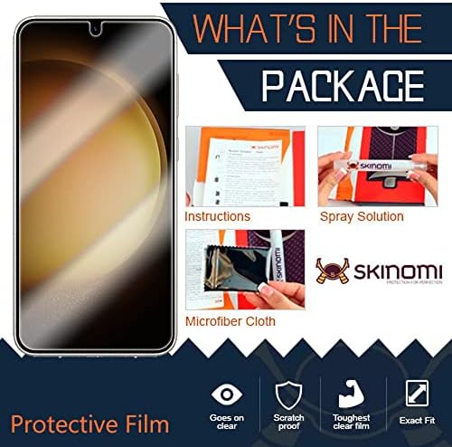 Skinomi Ekran Koruyucu ile Uyumlu Samsung Galaxy S23 Artı 5G Parmak İzi Tarayıcı ile Çalışır (2'li Paket) Temizle