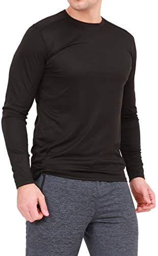 AyeGoo erkek 3 Paket Uzun Kollu Performans koşu tişörtü, Güneş Koruma Gömlek, Çabuk Kuru ve Hafif Egzersiz T-Shirt