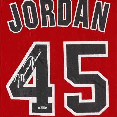 Michael Jordan Chicago Bulls İmzalı Kırmızı 45 Forma - Üst Güverte İmzalı NBA Formaları