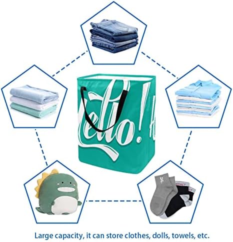 Hello Baskı Katlanabilir çamaşır sepeti, 60L Su Geçirmez çamaşır sepetleri çamaşır Kutusu Giysi Oyuncak Depolama Yurt