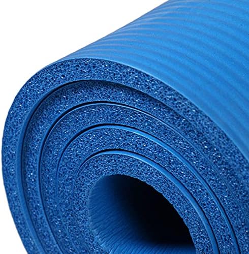 NC Yoga Mat 15mm Kalın NBR Saf Renk Kaymaz Yoga Mat 183x61x1. 5 cm Mavi