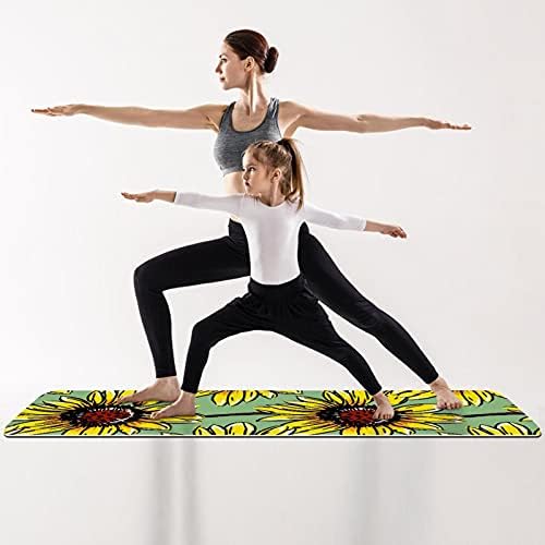 Siebzeh Boyalı Ayçiçeği Desen Blooming Premium Kalın Yoga Mat Çevre Dostu Kauçuk Sağlık ve Fitness Kaymaz Mat Her