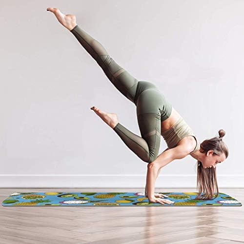 Unicey Kalın Kaymaz Egzersiz ve Fitness 1/4 Yoga mat Meyve Tasarım Baskı Yoga Pilates ve Zemin Fitness Egzersiz (61x183cm)