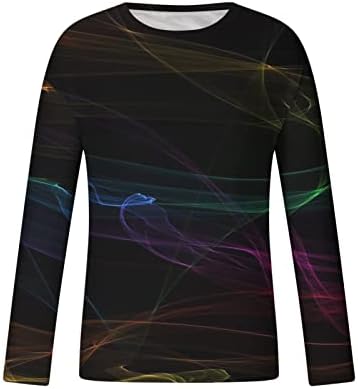 Erkek Kas T-Shirt 3D Baskı Moda T-Shirt Uzun Kollu O Boyun Tee Üstleri Renkli Tasarım Dijital Tshirt Erkekler için