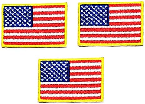 Umama Yama 3 Set Mini Bayrak 1. 1X1. 6 ABD Amerika Ulusal Bayrağı Aplike Yama Askeri Üniforma Amblemi İşlemeli Demir