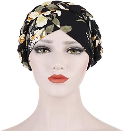 Türban Headwrap Kadınlar için Büküm Düğüm Kemo Bere Kap Müslüman Elastik Çiçek Kanser Şapkalar Etnik Wrap Türban Şapka