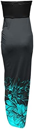 Bodycon Elbiseler Kadınlar için Batik Baskı Kulübü Elbise Yarık Yaz Maxi Elbiseler Bandeau Straplez Vintage Wrap Plaj