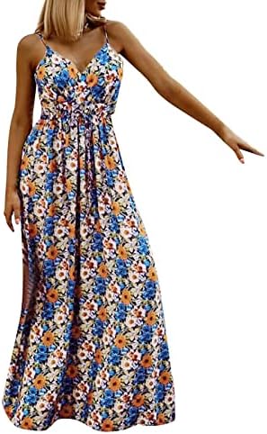 Bayan Elbiseler Diz Boyu kadın yaz elbisesi Çiçek Spagetti Kayışı Kolsuz V Boyun Rahat Salıncak Missal
