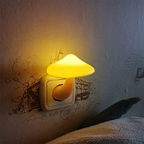 Kalın gece lambası mantar duvar soket lambası ab abd Plug sıcak beyaz ışık kontrol sensörü yatak odası ışık (renk: