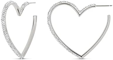 MİLLA Kalp Halka Küpeler-Kadınlar İçin Gümüş ve Altın Kalp Küpeler, Kız Arkadaşı için İdeal Hediyeler veya Onun için