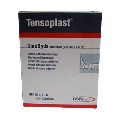 BSN Medical / Jobst 02595002 Tensoplast Elastik Yapışkanlı Bandaj, 3 Genişlik, 5 yd. Uzunluk, Beyaz