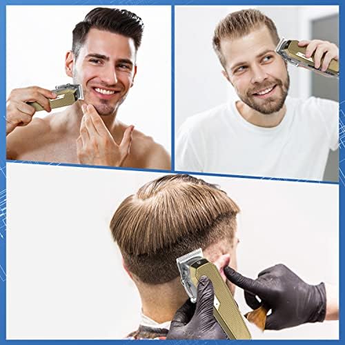 DSP saç makasları Erkekler için Şarj Edilebilir Berber Makası Profesyonel Saç Kesme Kiti Metal Kabuk Sakal Düzeltici