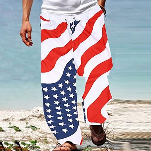 MIASHUI 4 8 erkek Amerikan Bayrağı Pantolon erkek Spor Sweatpants dökümlü pantolon Sevimli