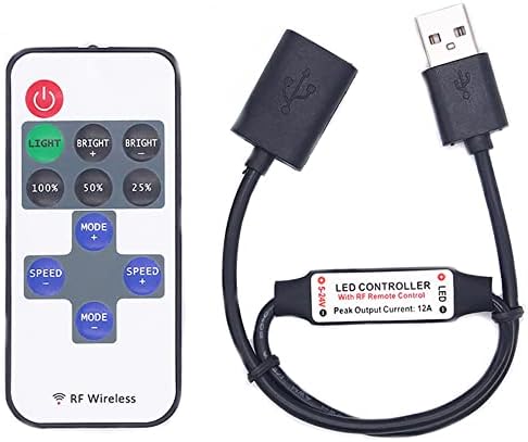 Vrabocry 11 Tuşları LED Şerit Denetleyici Mini Dimmer RF Uzaktan 5V USB Arabirim Denetleyicisi için 5050/2835 tek
