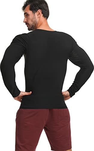 DYUAI Sauna gömlek erkekler için uzun kollu ısı yakalama gömlek ter sıkıştırma yelek Sauna takım elbise vücut şekillendirici