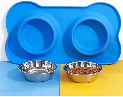NC Paslanmaz Çelik Köpek Kase Çift Kase İki-in-one içme suyu kasesi kedi Köpek Maması Havzası Anti-roll pet Besleyici