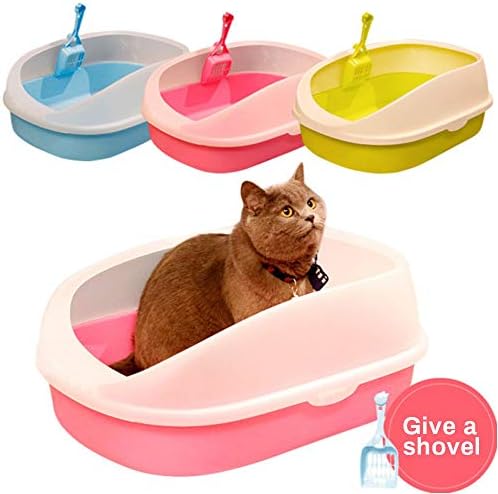 ZRSJ Şık ve Dayanıklı Pet Tuvalet Kedi Kumu Kutusu, Kedi Tepsi Sıçrama Geçirmez Tuvalet, kedi Kumu Scoop Yavru Kedi