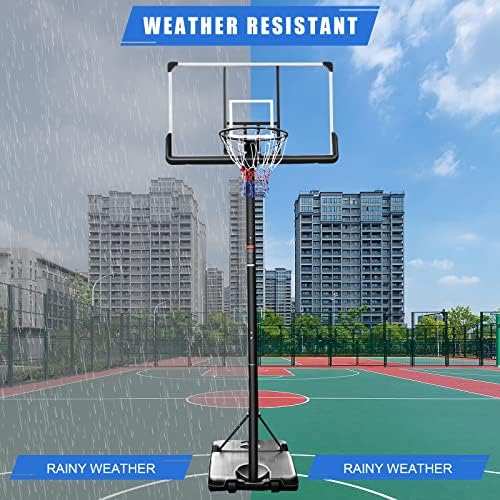 Taşınabilir basketbol potası, 7.5 ft - 10ft Yüksekliği Ayarlanabilir basketbol potası Standı, 48 İnç Backboard ve
