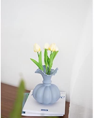 CHUNYU Mavi Yaratıcı Seramik Vazo, İskandinav Tarzı, Oturma Odası, Çiçek Düzenleme, Ev Yumuşak Dekorasyon