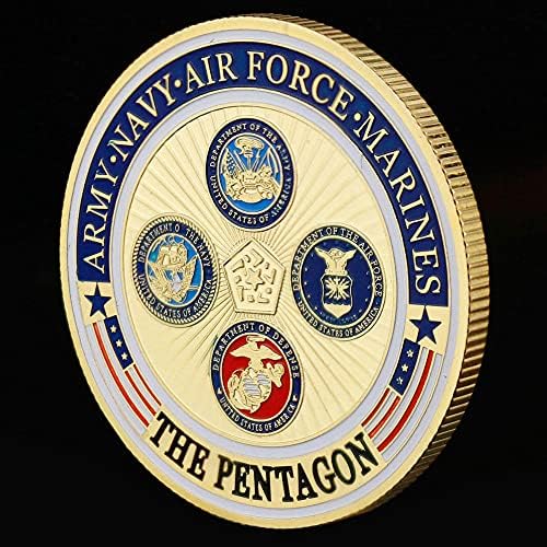 ABD Hatıra Paraları 40mm Altın Kaplama Pentagon Sikke