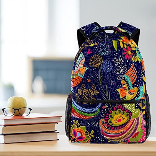 Renkli Kuşlar Sırt Çantaları Erkek Kız Okul Kitap Çantası Seyahat Yürüyüş Kamp Sırt Çantası Sırt Çantası