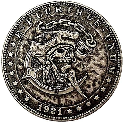 1921 Amerikan Korsan Kafatası Sikke Antika Bakır Eski Gümüş hatıra parası COPYCollection Hediyeler