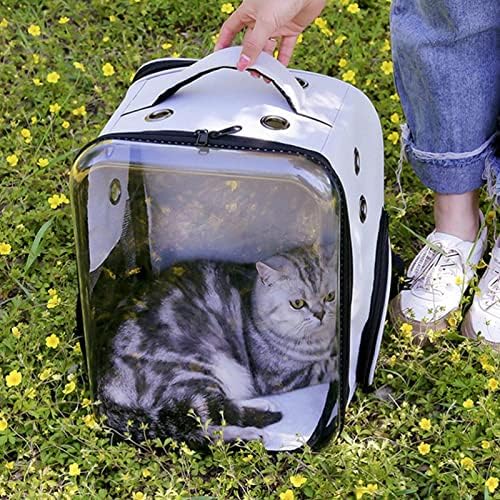 Evcil hayvan sırt çantası Kare Açık Taşıma Seyahat evcil hayvan çantaları Nefes Şeffaf Çift Omuz Çantası
