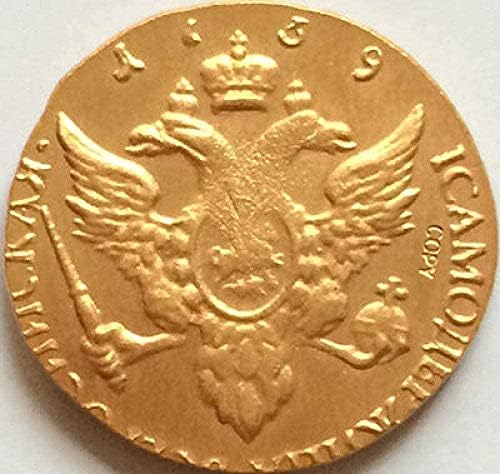 Mücadelesi Coin 24K Altın Kaplama 1759 Rus Paraları Kopya Kopya Süsler Koleksiyonu Hediyeler Sikke Koleksiyonu