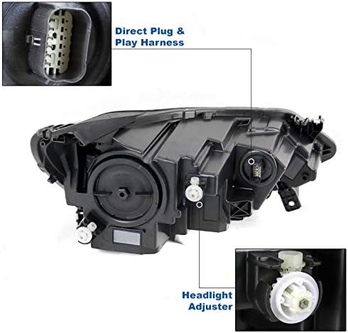 ZMAUTOPARTS LED Tüp Halojen Projektör Far Lambası Siyah Sürücü Tarafı ile Uyumlu 2018-2020 Chevy Equinox L LS