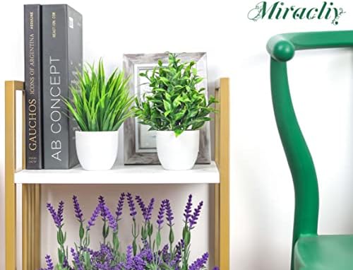 Miracliy 4 Paket Sahte Bitkiler Küçük Yapay Sahte Bitkiler Kapalı Ev Ofis için Çiftlik Evi Banyo Dekor