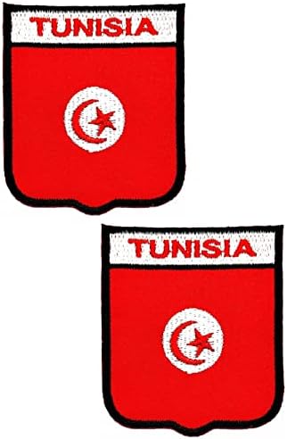 Kleenplus 2 adet. 2. 6X2. 3 İNÇ. Tunus Bayrağı Yama Bayrağı Amblemi Kostüm Üniforma Askeri Taktik İşlemeli Aplike
