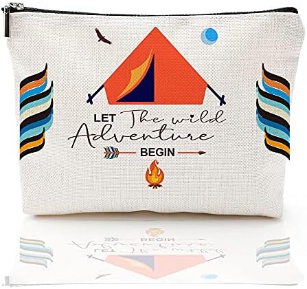 heshengzaıxıan Macera Bekliyor Campfires Çadır Dekor Makyaj Çantası, Hediye için Kamp Camper Sevgilisi, Keşfetmek