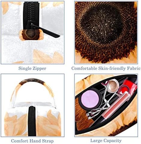 TBOUOBT Kozmetik Çantaları Makyaj Çantaları Kadınlar için, Küçük Makyaj Çantası Seyahat Çantaları, Sanatsal Ayçiçeği