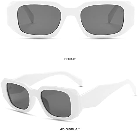 2023 Yeni Kadın Erkek Vintage Retro Gözlük Unisex Düzensiz Çerçeve Güneş Gözlüğü Gözlük Nüfuzlu Gözlük (Beyaz, Bir