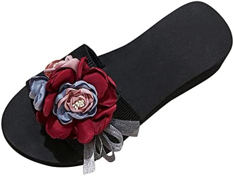 Anıywn Sandalet Kadınlar için Kama Bayan Yaz Rahat Düz Klip Ayak Kayma Nefes plaj sandaletleri Flip Flop
