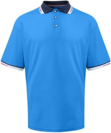 Ymosrh Erkek Gömlek Kısa Kollu Kontrast Renk T-Shirt Spor Moda Kısa Kollu Gömlek polo gömlekler Erkekler için
