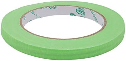 Aexıt 2 Adet Elektrik ekipmanları Krep Kağıt Genel Amaçlı Maskeleme Bandı Yeşil 8mm Geniş 50 Metre Uzun