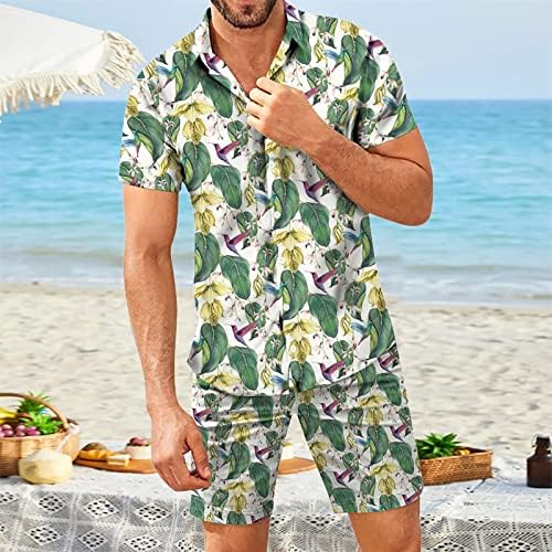 Yaz Büyük Boy T Shirt Erkekler için Yaz Gömlek Plaj Kısa Kollu Baskılı Erkek Bahar Rahat Rahat Seti Smokin