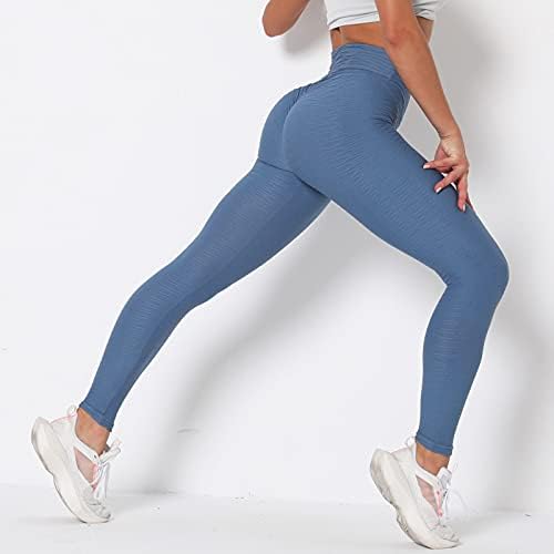 Bayan Yüksek Belli Yoga Pantolon Karın Kontrol Scrunched Ganimet Tayt Egzersiz Koşu Hızlı Kuru Popo Kaldırma Tayt
