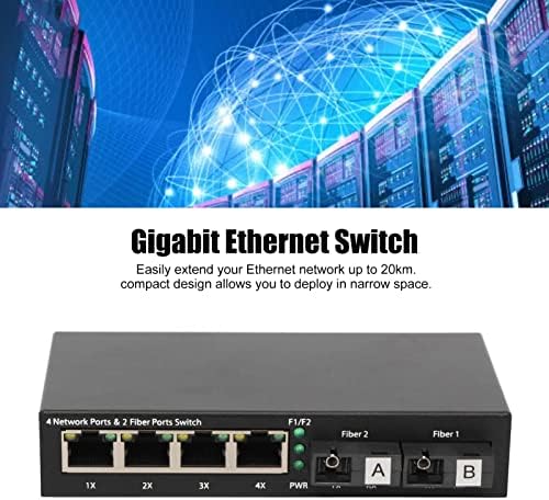 Ethernet Anahtarı, Autonegotiation 10 100 1000 Mbps Tam Yarım Dubleks fiber ortam dönüştürücü Ağ (ABD Plug)