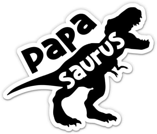Papasaurus Sticker-3 laptop etiketi - Su Geçirmez Vinil Araba, Telefon, Su Şişesi-Papa Saurus Komik T Rex Baba Çıkartması
