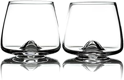Greenline Ürünleri Viski Bardağı Seti / Büyük 14 oz Kristal Cam / El Üflemeli 2'li Set - Benzersiz Tasarımlı Burbon