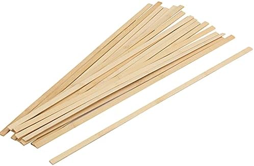 JEUIHAU 400 ADET 15.5 İnç Doğal bambu sopalar, 3/8 İnç Genişlik Güçlü ahşap karıştırma çubuğu El Sanatları Projeleri