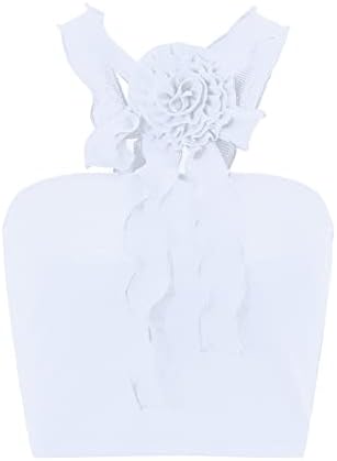 MIASHUI Pamuk Tunikler Kadınlar için kadın Moda Seksi Fransız Üç Çiçek Şerit Boyun Dikiş Tüp Üst 3d Baskı Üstleri